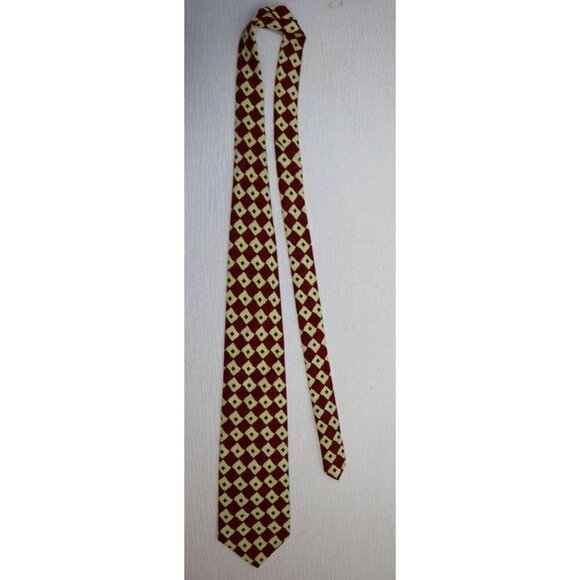 VAUDE MAZZEO - MEN'S RED & CREAM GEOMETRIC PRINT TIE - Picture 4 of 7